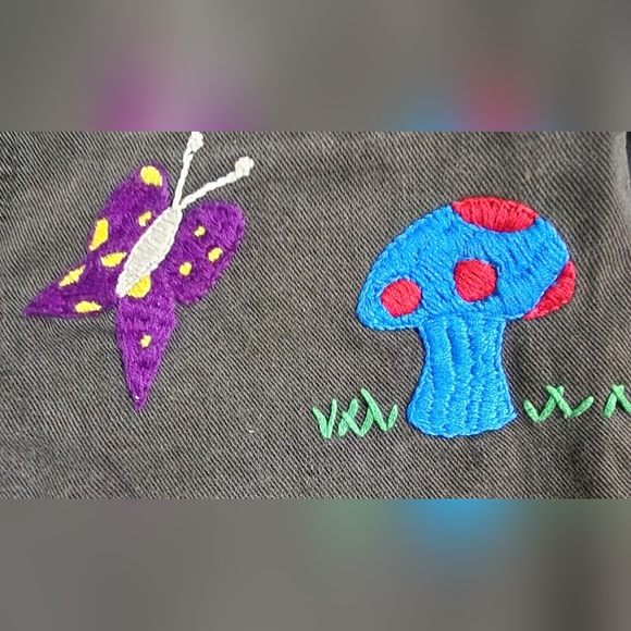 Live Ins Custom Embroidered Jean Cutoff Shorts - Picture 6 of 7